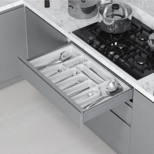 PremiumPort Şeffaf Plastik Çekmece Içi Kaşıklık 74X49 Cm, 10 Gözlü