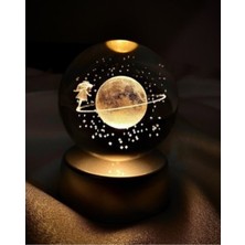 Normadia Renk Değiştiren Işıklı Dekoratif Cam Küre Satürn Kız Teması