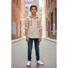 Erkek Çocuk Kapüşonlu Keten Gömlek