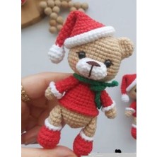 Normadia El Örgüsü Noel Ayıcık Anahtarlık ve Çanta Süsü, Sevdiklerinize Özel