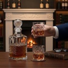 Odi Home Cam Karaf Şişe ve 2'li Bardak Seti Su Meşrubat Viski Şişesi Seti 1000 ml