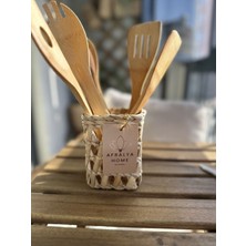 PremiumPort Kepçelik Tezgah Üstü Kaşıklık, Tahta, Maşa ve Kaşık Organizer 15 cm