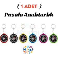 Özbience Renkli Plastik Mini Pusula Anahtarlık, Cep ve Okul Için Eğlenceli Hediye