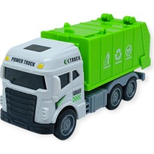 Temizlik Araçları Serisi - Sürtmeli Çöp Kamyonu 12 cm  - 3626 (Lisinya)