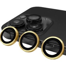 Marsilyan  iPhone 14 Pro Max Raze Metal Kamera Lens - Gold