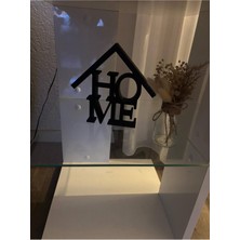 Hasfar Tech Dekoratif Home Yazılı Masaüstü Siyah Biblo | Modern Ev & Ofis Dekoru | Minimal Tasarım