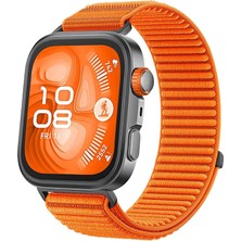 Quse Huawei Watch Fit 3 / Fit 4 / Fit 4 Pro Uyumlu Esnek Örgü Kordon – Ayarlanabilir, Ter Tutmaz, Turuncu