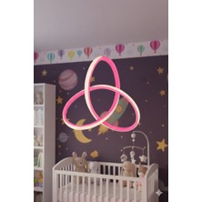 Ece Aydınlatma Kleos Pembe Kasa Beyaz Işıklı LED Avize