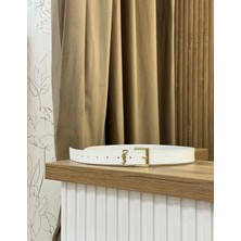 Erdesign Kadın Beyaz Gold Detaylı Kadın Kemer