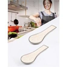 PremiumPort 2'li Porselen Tezgah Üstü Kepçe ve Kaşık Altlığı Seti