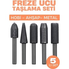 Freze Ucu Taşlama Seti Profesyonel Çelik Rotary Burr Seti  5'li Metal Işleme Uçları