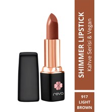 Reva Shimmer Lipstick Light Brown-Brown Series-Işıltı Ruj Kahve Serisi No:917 4 gr