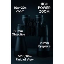Özbience Yüksek Büyütmeli 10X–30X Zoom 60MM Dürbün Kuş Gözlem ve Avcılık