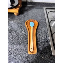 PremiumPort Ahşap Tezgah Üstü Kaşıklık ve Kepçe Altlığı Seti