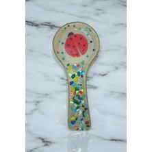 PremiumPort El Yapımı Uğur Böceği Desenli Cam Kaşıklık, Dekoratif ve Şık Tasarım