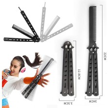 ForWhat Büro Ev Ofis Saç Bakımı Için Tekli Siyah Katlanır Paslanmaz Çelik Tarak