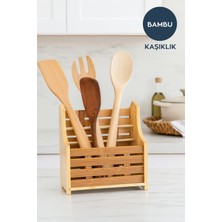 PremiumPort Bambu Tekli Kaşıklık, Şık ve Fonksiyonel Mutfak Aksesuarı
