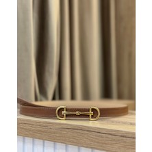 Erdesign Kadın Taba Kemer Gold Detaylı Kemer Kadın Kemer