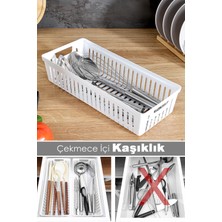 PremiumPort Modüler Mutfak Kaşıklık Organizer, Çekmece Iç Düzenleyici, Beyaz