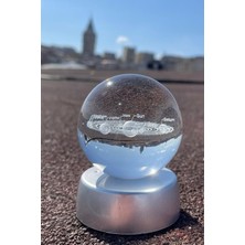 Normadia LED Işıklı Cam Küre, Standlı Gezegenler Dekor, Şık ve Parlak Model