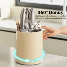 PremiumPort Dönebilen Mutfak Düzenleyici Kutu Seti, Çatal, Bıçak ve Kaşık Saklama