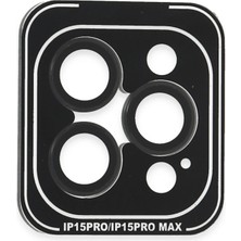  iPhone 15 Pro Max Pvd Metal Kamera Lens - Siyah