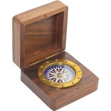 Özbience Pirinç Pusula Kutulu 8x8 Cm, Şık ve Kullanışlı Seyahat Aksesuarı