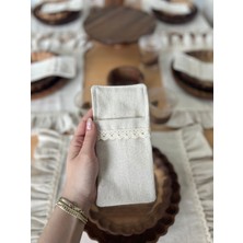 PremiumPort 6'lı Ham Keten Sofra Kaşıklık Seti, Şık ve Dayanıklı Tasarım