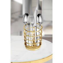 PremiumPort Altın Kaplama Metal Kaşıklık, Şık ve Dayanıklı Mutfak Aksesuarı