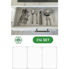 PremiumPort 3'lü Modüler Mutfak Çekmece Içi Düzenleyici Set