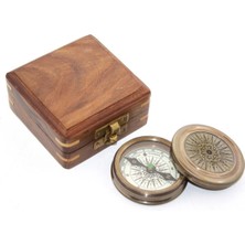 Özbience Kişiye Özel Ahşap Kutulu Pirinç Pusula, Doğru Yolu Gösterir