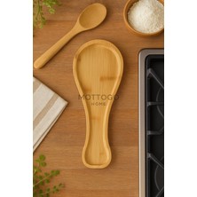 PremiumPort Bambu Kirli Kaşık Altlığı, Şık ve Doğal Mutfak Gereçleri