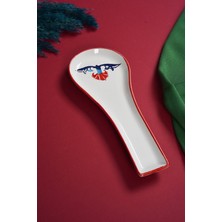 PremiumPort Renkli Seramik Çini Desenli Tezgah Üstü Kaşıklık ve Kepçe Altlığı