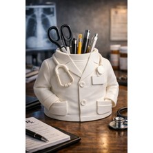 Hasfar Tech Doktor Ceketli Masaüstü Kalemlik | Klinik & Ofis Için Dekoratif Kalemlik