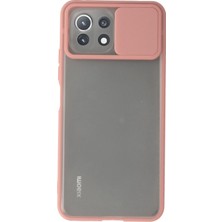 Xiaomi Mi 11 Lite Kılıf Palm Buzlu Kamera Sürgülü Silikon - Pembe