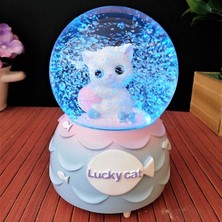 Normadia Sevimli Kedi Işıklı Müzikli Orta Boy Kar Küresiyle Sıcacık Atmosfer