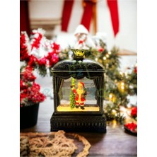 Normadia Yılbaşı Noel Baba ve Çam Ağacı Tasarımlı Sulu Simli Işıklı Müzikli Küre