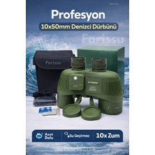 Özbience Su Geçirmez Denizci Dürbünü, 10X50 Mm, Işıklı Pusulalı, Profesyonel Optik