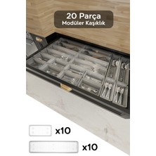 PremiumPort 20'li Modüler Çekmece Düzenleyici Seti, Şeffaf ve Kullanışlı Organizasyon