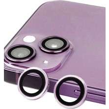 Marsilyan  iPhone 14 Plus Raze Metal Kamera Lens - Mor