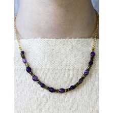 Esha Doğal Taş Ametist Hematit Doğal Taşlı Kadın Doğal Taş Kolye EUK52AMT2