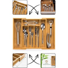 PremiumPort Bambu Ayarlanabilir Kaşıklık Çekmece Içi Bölmeli Organizer