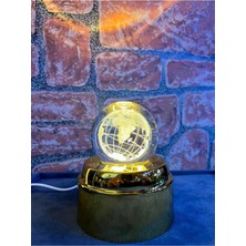 Normadia 3 Boyutlu LED Kristal Cam Küre, 360° Dönen, Şık ve Modern Dekorasyon