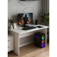 Ferza Mobilya Premium Beyaz Modern Çalışma Masası –oyuncu (Gaming) Ofis Masası (100X75X55 Cm)