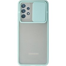Samsung Galaxy A52 Kılıf Palm Buzlu Kamera Sürgülü Silikon - Turkuaz
