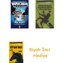 Altın Kitaplar Köpek Adam 4 Köpek Adam ve Kedi Çocuk + Dünyanın Merkezine Yolculuk + Siyah Inci Hediye