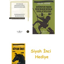 İş Bankası Kültür Yayınları Karamazov Kardeşler + Dünyanın Merkezine Yolculuk + Siyah Inci Hediye