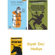 Athica Yayınları Günde Bir Doz Kedi + Dünyanın Merkezine Yolculuk + Siyah Inci Hediye