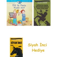 İş Bankası Kültür Yayınları Elif Ile Deniz Küstü Mü-Ilk Okuma Kitabım + Dünyanın Merkezine Yolculuk + Siyah Inci Hediye