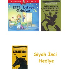 İş Bankası Kültür Yayınları Ilk Okuma Kitabım - Elif'in Uykusu Gelmiyor + Dünyanın Merkezine Yolculuk + Siyah Inci Hediye